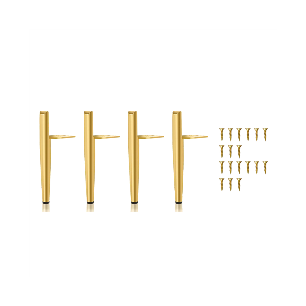 Pieds de meuble en métal doré, hauteur 19,5 cm, charge maximale 600 kg, pieds de canapé, armoire, 4 pièces