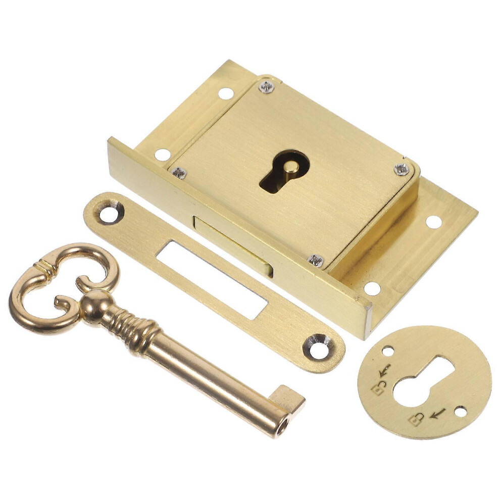 (As Show, One Size) 1 Set Of File Cabinet Lock Secure Drawer Lock Brass File Wooden Box Safety Lock Replacement 6974185860862