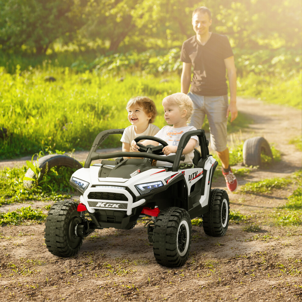 Aiyaplay Seater 24V 7Ah Ride On Truck W/ Spring Suspension, White Size 2