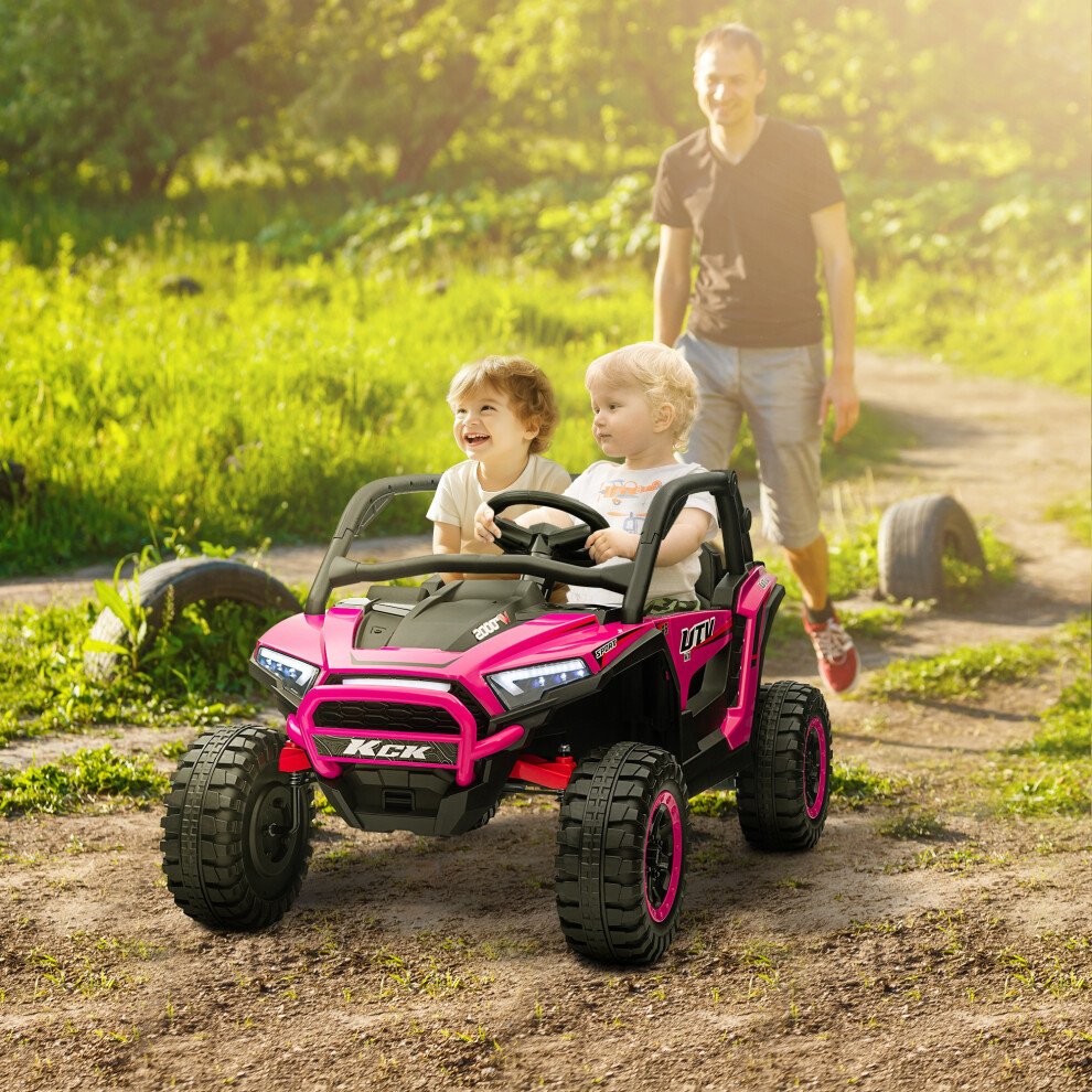 Aiyaplay 2 Seater 24V 7Ah Ride On Truck W/ Spring Suspension, Pink