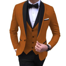 (brown, 7XL) Pánské obleky Slim Fit 3 kusy svatební formální obchodní smokingy na jedno tlačítko