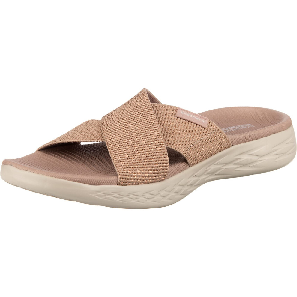 Skechers womens On-the-go 600 - 16259 Slide Sandal  Rose Gold  6 Wide US