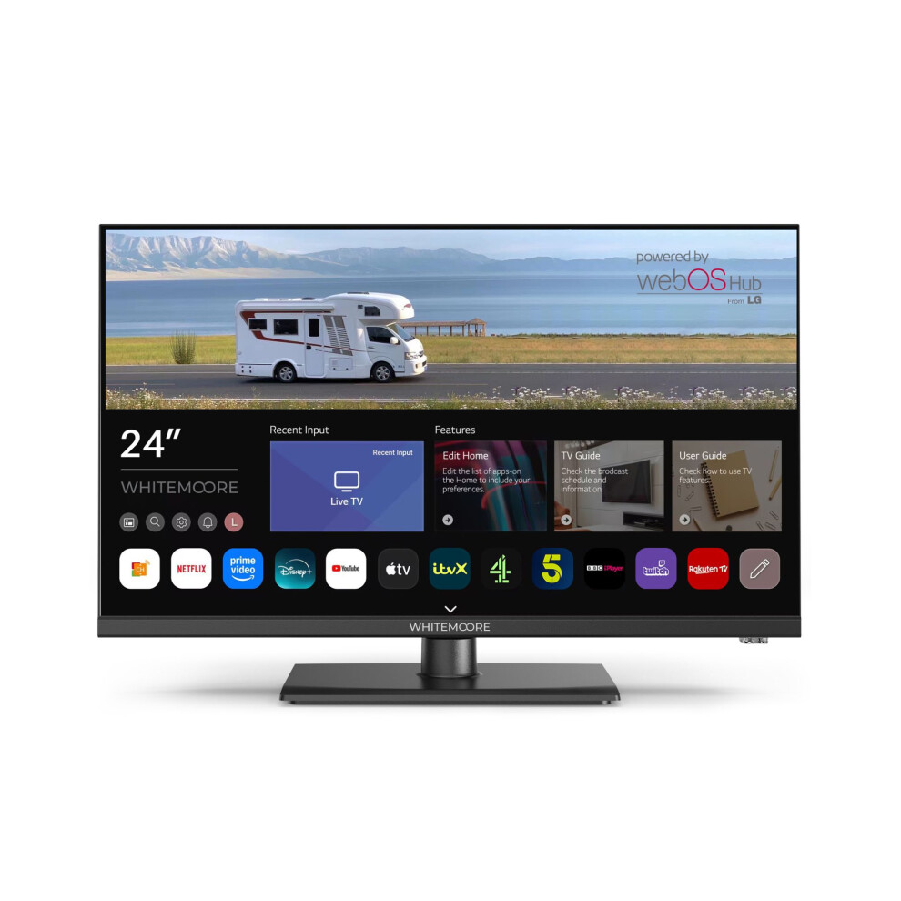 Whitemoore 24" 12V/24V Smart Tv - Full Hd, Frameless, Webos, Bluetooth, Freeview, Netflix, Prime, Airplay, For Caravan/Truck/Boat, 3-Year Warranty