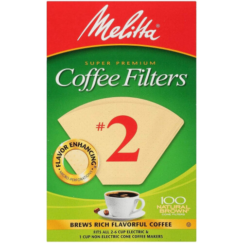 Melitta Melitta Cone Coffee Filter #2 100 Count- Natural Brown