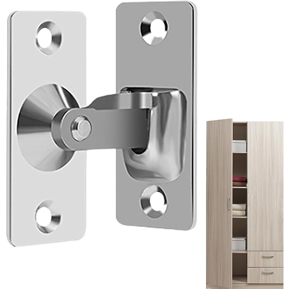 (Silver) Stainless Steel Door Latch Buckle,Right Angle Design Gate Latches - Long Lasting Door Lock Enhanced Security for Home Offices Commercial