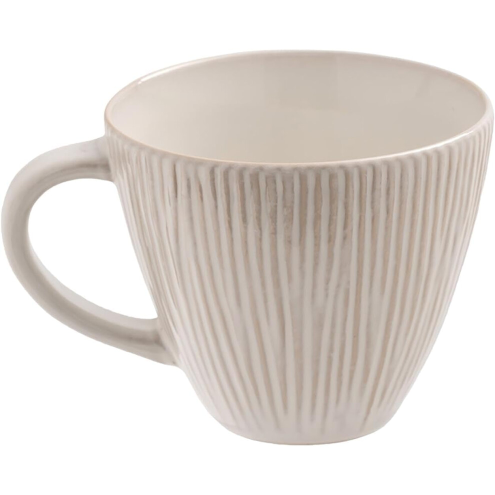 (White) Ceramic Coffee Mug - Coffee Mug with Ergonomic Handle - 340ml Dishwashers and Microwaves Safe Drinking Supplies for Milk, Cocoa