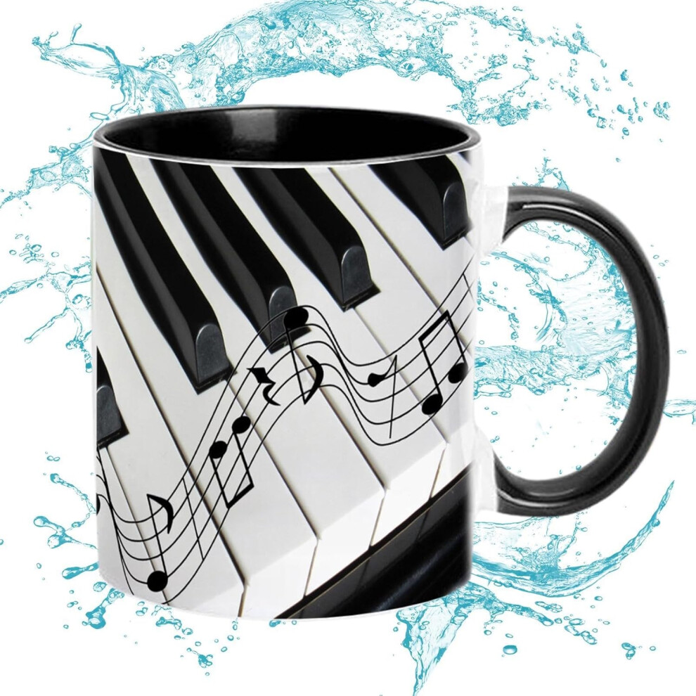(Piano) Coffee Mug, Music Themed Coffee Mugs, Guitars Piano Violin 350ml Ceramic Mug, Creative Music Mug, Ceramic Mug Coffee Tea Milk Cups, Coffee Cup