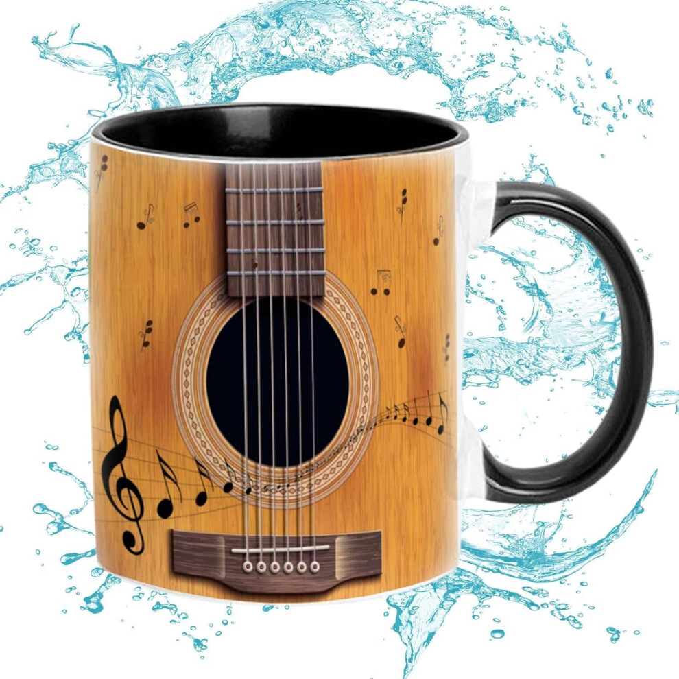 (Guitar) Coffee Mug, Music Themed Coffee Mugs, Guitars Piano Violin 350ml Ceramic Mug, Creative Music Mug, Ceramic Mug Coffee Tea Milk Cups, Coffee Cu