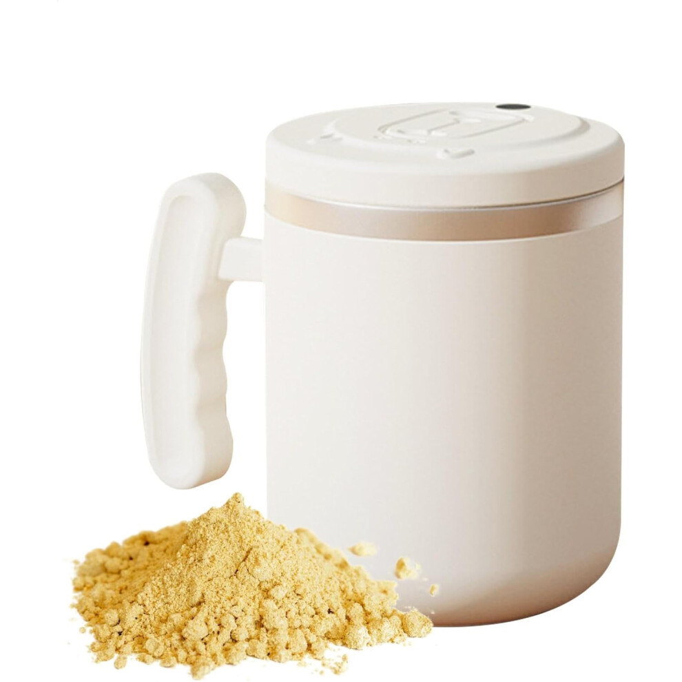 (White) Stirring Coffee Mug | Reusable Magnetic Stirring Cup | 400Ml Electric Stirring Coffee Cup, Kitchen Tool For Coffee, Milk, Cocoa White