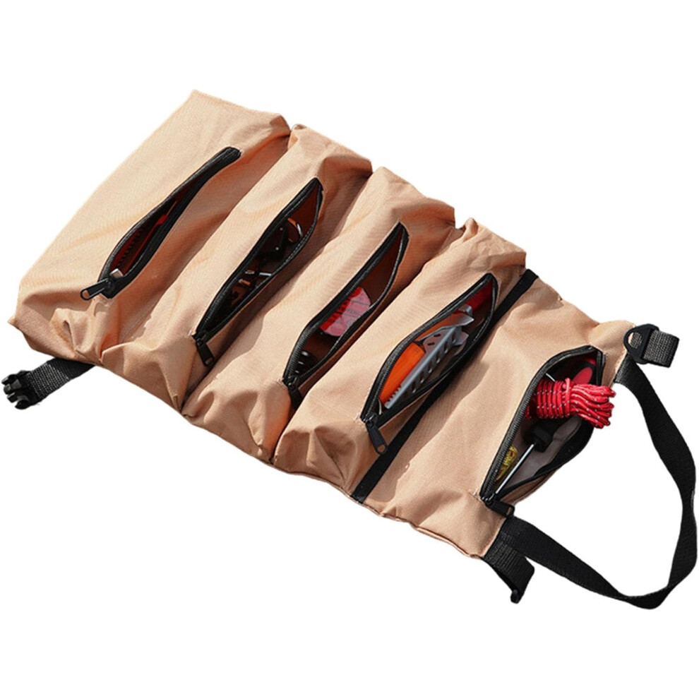 Tool Roll Bag,Oxford Cloth Camping Tool Wrap | Small Tool Bag Organizer, WaterproofTent Accessories Organizer for Outdoor, Camping, Hiking, Hunting