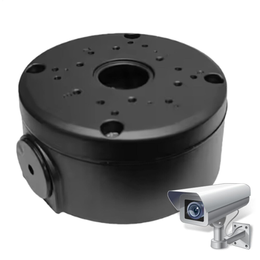 (Black) Dome Camera Mounting Box | Security Camera Bracket Outdoor,Hide Cable Junction Box, Waterproof Camera Cover for Wall Ceiling