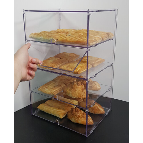 Medium Bakery Shop Clear Acrylic Display Case - 4 Compartments