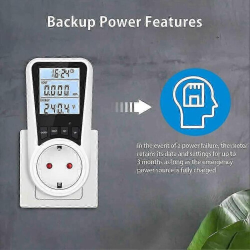2x Electricity Meter for Socket, with Backlight,lcd Display, Energy Cost Meter,for Electrical Devic 2