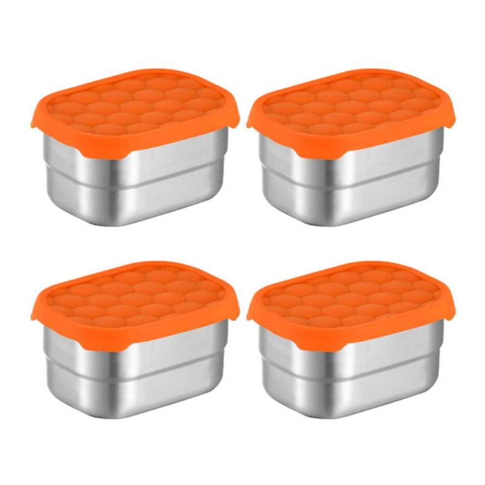 (4Pcs) Snack Containers 8oz Leak Proof Food Containers With Silicone Lids