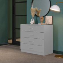 (4 Drawer Chest ) Grey Bedroom Furniture - Bedside Storage Cupboard