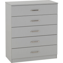 (5 Drawer Chest) Grey Bedroom Furniture - Bedside Storage Cupboard