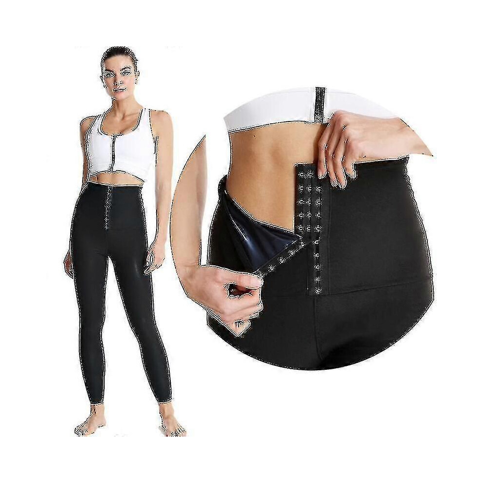 (Pantalon XL)Pantalon de Sauna Femme Shapewear Short Taille Haute Combinaison d'Entraînement Taille Sweatsuit