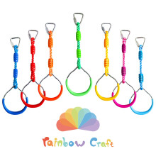 Rainbow Craft 7 -Pack Colorful Ninja Rings - Gymnastiska ringar Swing Bar Rings Monkey Rings for Backyard Ninja Warrior Hinder Slackline Kits