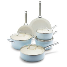 GreenPan Padova, hartanodisierte, gesunde Keramik, antihaftbeschichtet, 10-teiliges Kochgeschirr-Set mit T  pfen und Pfannen, PFAS-frei, sp  lmasch