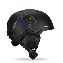 (M-Leopard))COPOZZ Casco invernale da sci e snowboard semi-coperto Casco di sicurezza antiurto per ciclismo