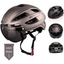 (XXL-58-65-Matte Titanium))GUB Fietshelm XXL 61-65 Met Oplaadbare LED-lamp Afneembare lens Fietsen