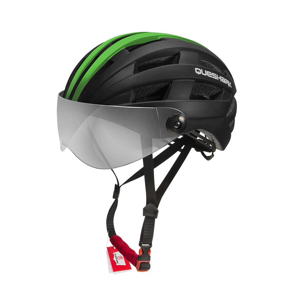 (58 cm-64 cm-Noir Vert)QUESHARK Hommes Femmes Ultra-léger Casque de Vélo VTT Route Vélo Moto