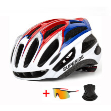 (L-57-63-Rot Blau 2))SUPERIDE TRAIL DH MTB Fahrradhelm mit Brille Ultraleichte Mountainbike-Sicherheit
