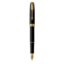 Pluma estilográfica - PARKER - Sonnet - Negro mate - Atributos dorados - Plumín fino