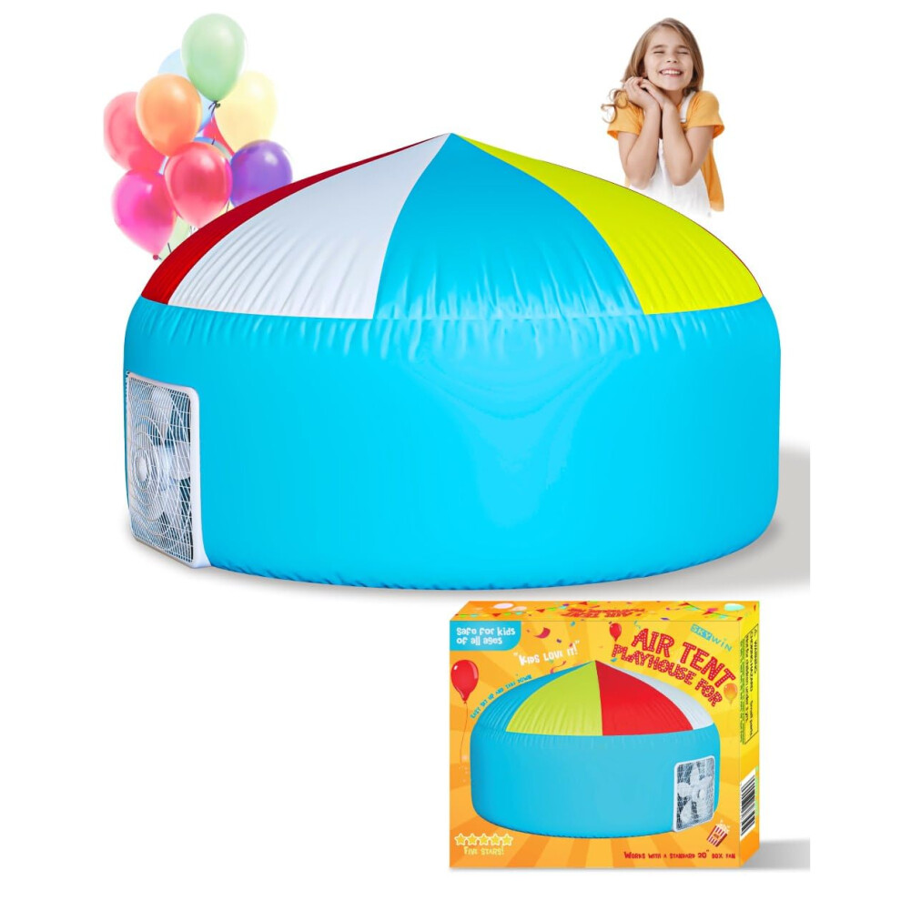 Skywin Air Tent Playhouse for Kids (Multi) - 63 x 40 Inches Inflatable Kids Tent Sets Up and Stores Away in Seconds (Fan NOT Included)-image-OPC-PFN922X-NEW