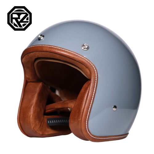 Casco Moto Retrò Aperto 3/4, Modello Cruiser, Unisex, ABS Nero, Coppia Caschi