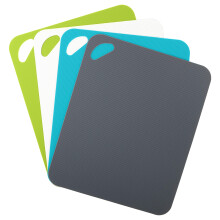 Dexas Heavy Duty Cutting Board Grippmat Flexible Cutting Boards for Kitchen Set of 4 Non Slip Plastic Board Cutting Mat 11.5 by 14 inches Gray Tu