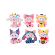 (6 stuks Fox) 86 stuks Loopy Lots Linabell figuur speelgoed cartoon collectie pop desktop decoratie