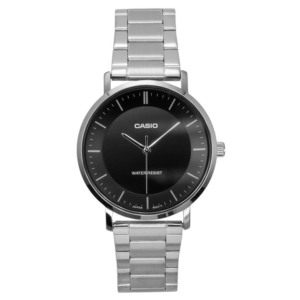 Casio Standard Analog Stainless Steel Black Dial Quartz MTP-VT04D-1E Men's Watch
