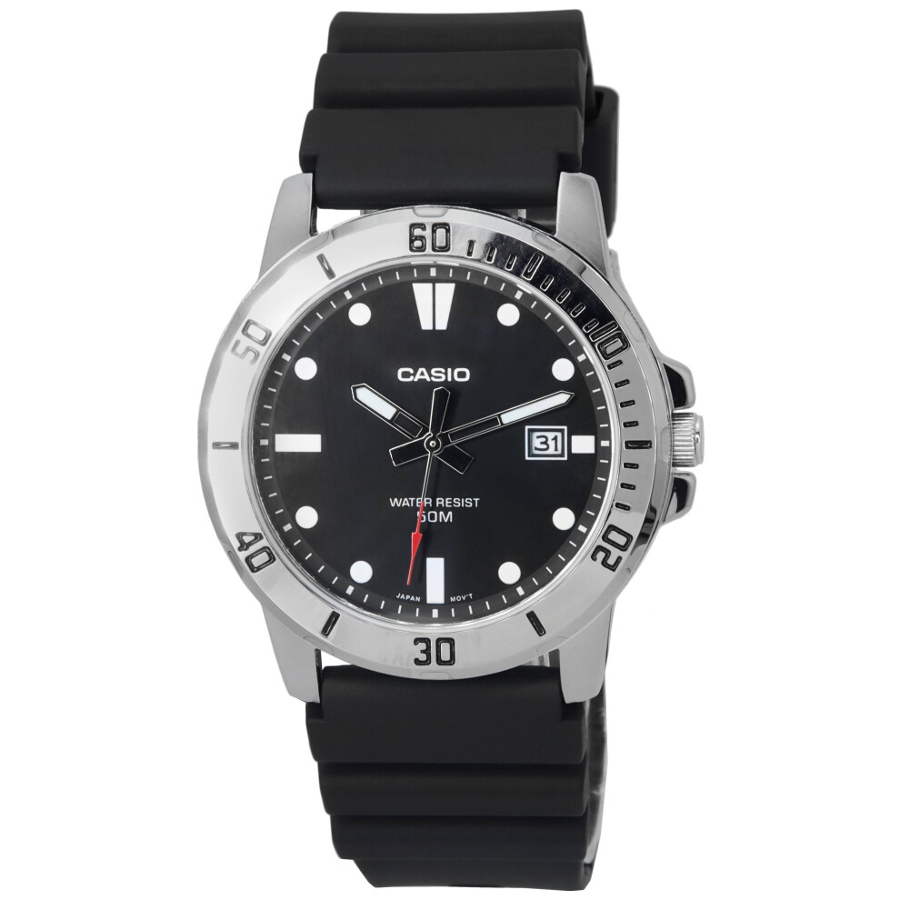 Casio Standard Analog Resin Strap Black Dial Quartz MTP-VD01-1E MTPVD01-1E Men's Watch
