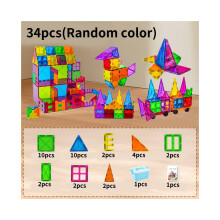 (34 stuks) Magnetische bouwstenen Tegels Set Educatief speelgoed voor kinderen