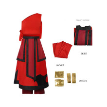 (Rood, XS) De Avatar Last Airbender Cosplay Set Mode Comfortabele eenvoudige meisjesjurk