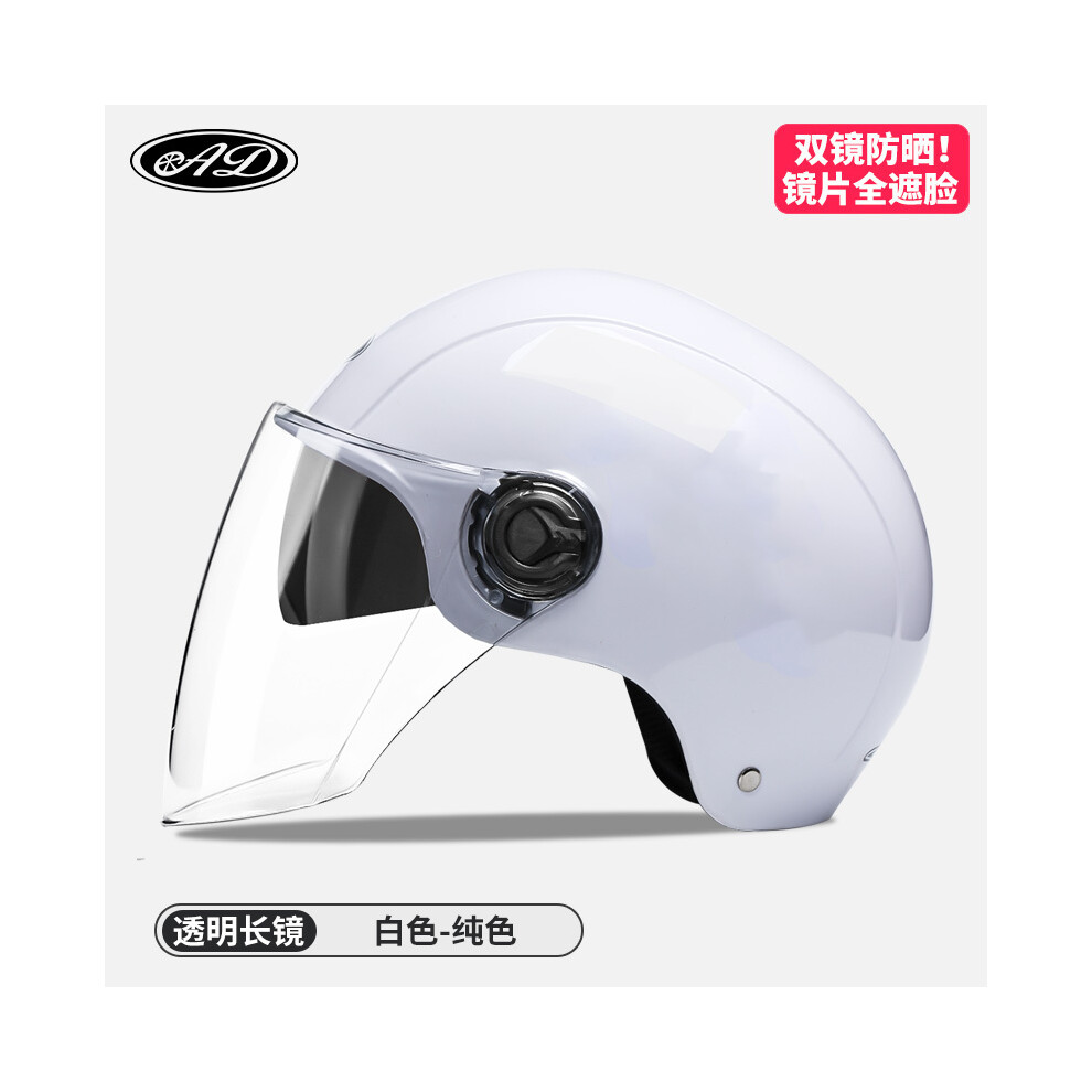 (889 blanc 3) Casque de moto électrique pour femme, casque de cyclomoteur avec visière rose pour l'été,