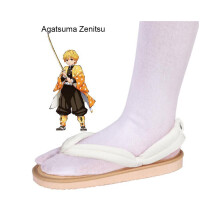 (Zenitsu, 40-41) Demon Slayer Kamado Tanjiron Schoenen Geta Klompen Slippers Cosplay Accessoires