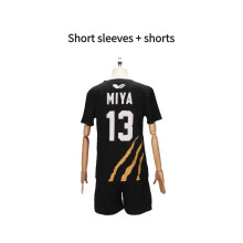 (13, M) Anime-personage Haikyuu-nummer Zwart balpak Shorts met korte mouwen Cosplay