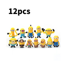 (Zonder basis) Me Despicable Minions Cartoon Action Figure Model Poppen Pvc Speelgoed Decoratie