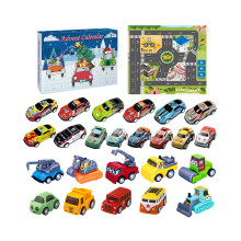 Countdown Kerst Fun Kalender Cartoon Mini Auto Speelgoed Verrassing Kinderbox Geschenken