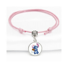 (4820) Sweet Stitch Roze Armband Verstelbare Leuke Cartoon Karakter Stijl Unisex Sieraden