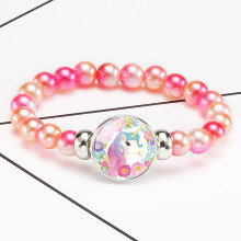 (10) Betoverende eenhoorn regenboog kralenarmband voor kinderen handgemaakt cartoonontwerp