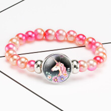 (03) Betoverende eenhoorn regenboog kralenarmband voor kinderen handgemaakt cartoonontwerp
