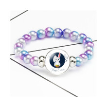 (3209) Pasen Nieuwe Bunny Elastische Edelsteen Armband Kids Cartoon Sieraden