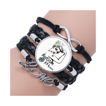 (26402001) Autismebewustzijn Charmante meerlaagse tijd-edelsteenarmband, nieuwe collectie voor kinderen