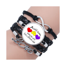 (26402004) Autismebewustzijn Charmante meerlaagse tijd-edelsteenarmband, nieuwe collectie voor kinderen