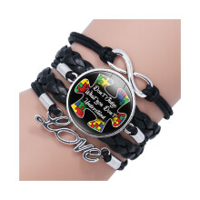 (26402009) Autismebewustzijn Charmante meerlaagse tijd-edelsteenarmband, nieuwe collectie voor kinderen