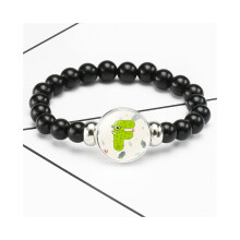 (06) Armband Gepersonaliseerde Kinderen Met Kleurrijke Alfabet Edelsteen Kralen Elastiek