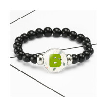 (02) Armband Gepersonaliseerde Kinderen Met Kleurrijke Alfabet Edelsteen Kralen Elastiek